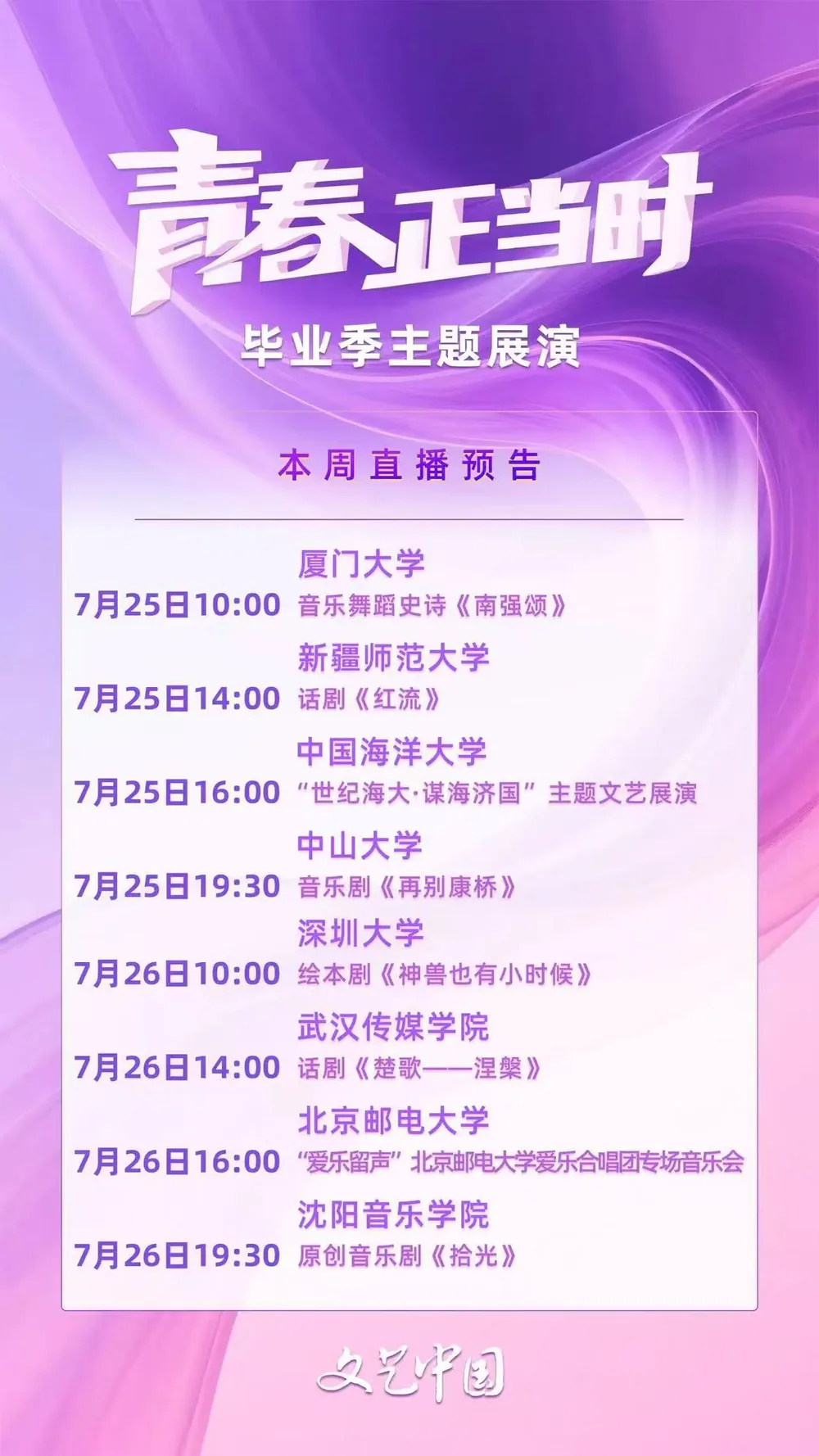 第二届青春正当时主题展演海报